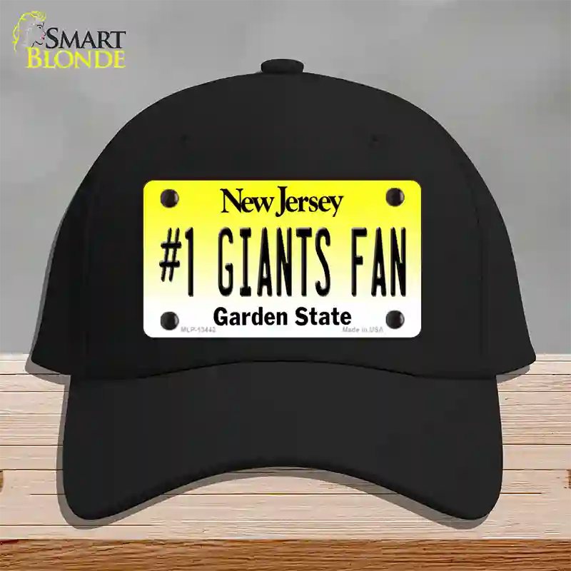 New Jersey Number 1 Giants Fan Novelty License Plate Hat Tag Cotton / Black