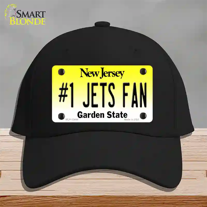 Number 1 Jets Fan Novelty License Plate Hat Tag Cotton / Black