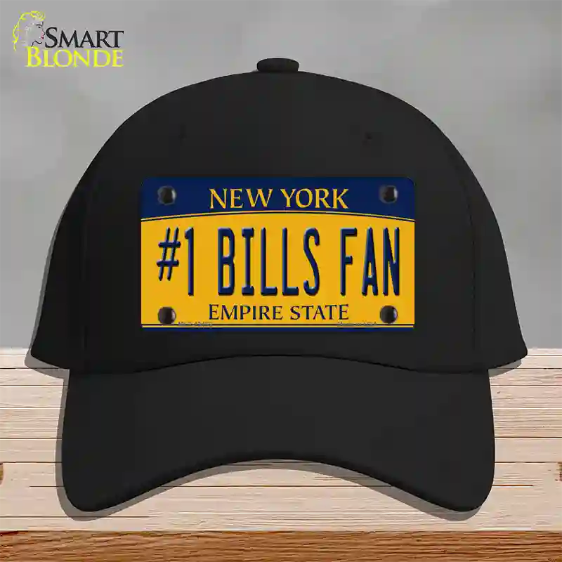 Number 1 Bills Fan Novelty License Plate Hat Tag Cotton / Black