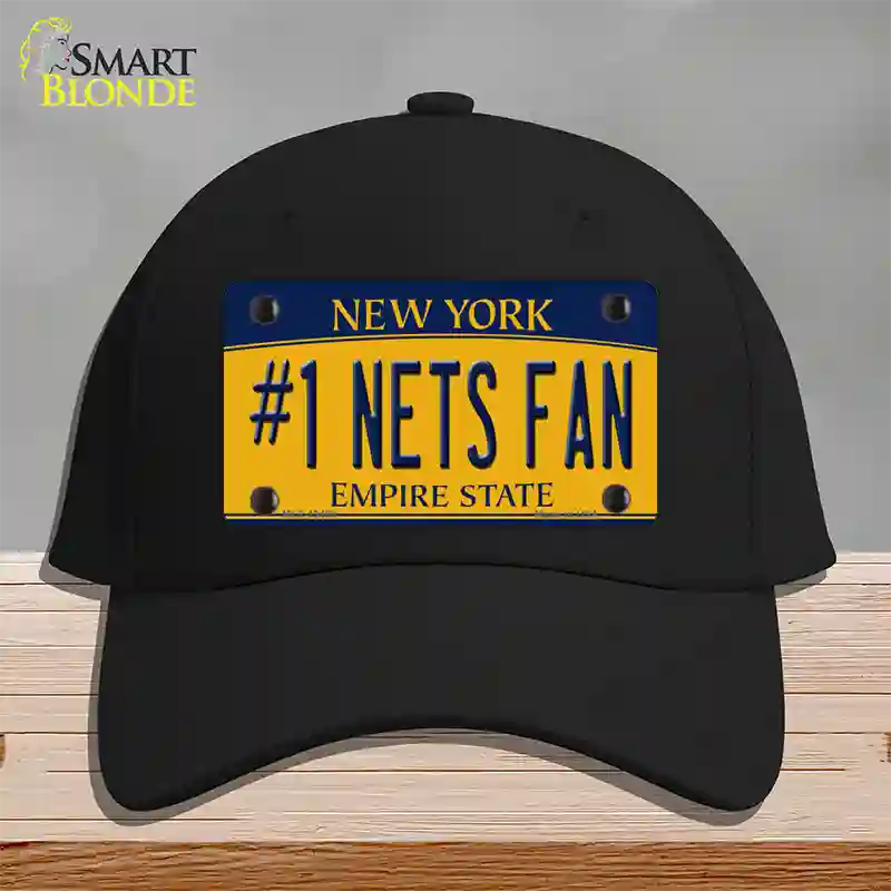 Number 1 Nets Fan Novelty License Plate Hat Tag Cotton / Black