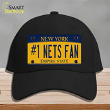 Number 1 Nets Fan Novelty License Plate Hat Tag Cotton / Black