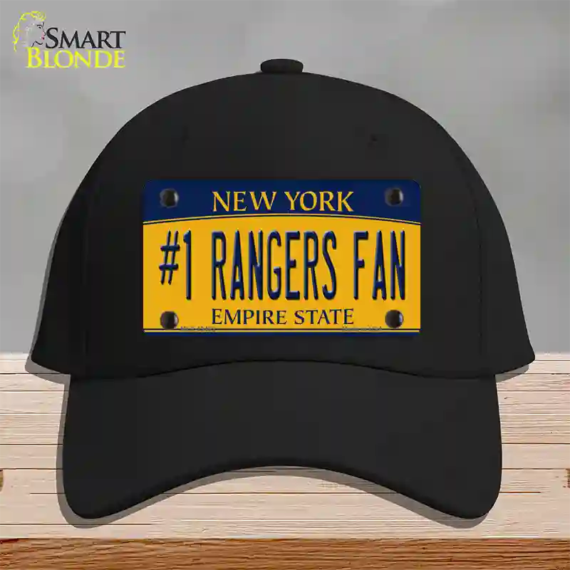 Number 1 Rangers Fan Novelty License Plate Hat Tag Cotton / Black