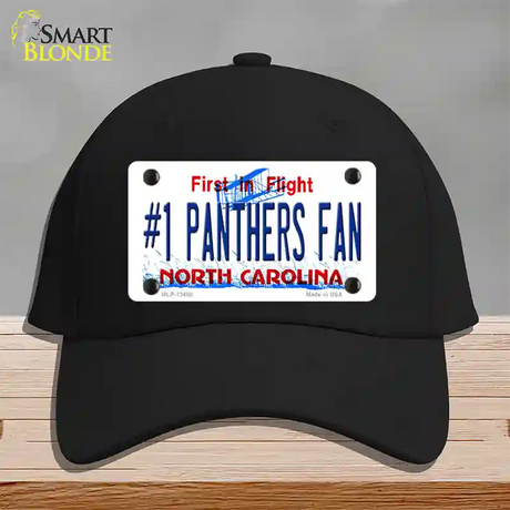 Number 1 Panthers Fan NC Novelty License Plate Hat Tag Cotton / Black