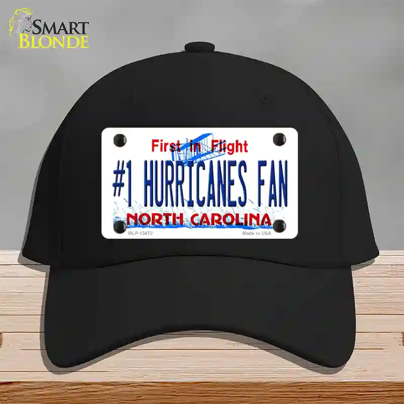 Number 1 Hurricanes Fan Novelty License Plate Hat Tag Cotton / Black