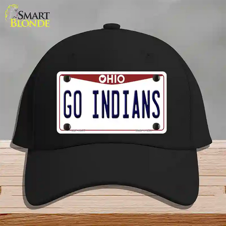 Go Indians Novelty License Plate Hat Tag Cotton / Black