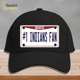 Number 1 Indians Fan Novelty License Plate Hat Tag Cotton / Black