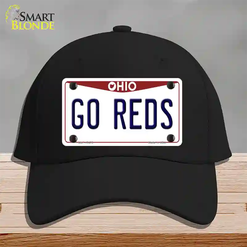 Go Reds Novelty License Plate Hat Tag Cotton / Black