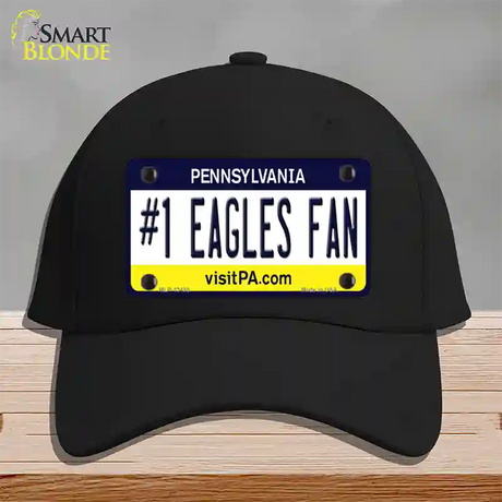 Number 1 Eagles Fan Novelty License Plate Hat Tag Cotton / Black