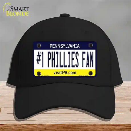 Number 1 Phillies Fan Novelty License Plate Hat Tag Cotton / Black