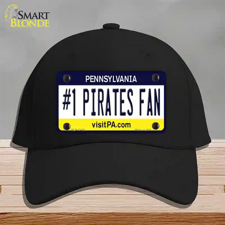 Number 1 Pirates Fan Novelty License Plate Hat Tag Cotton / Black