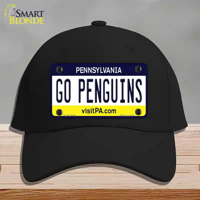 Go Penguins Novelty License Plate Hat Tag Cotton / Black