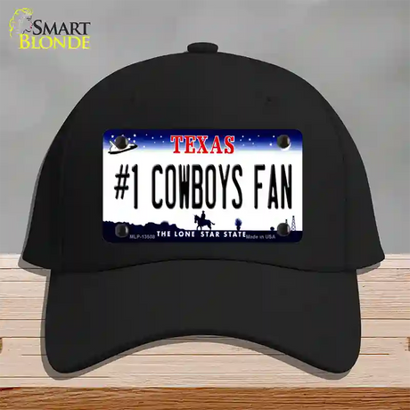 Number 1 Cowboys Fan Novelty License Plate Hat Tag Cotton / Black