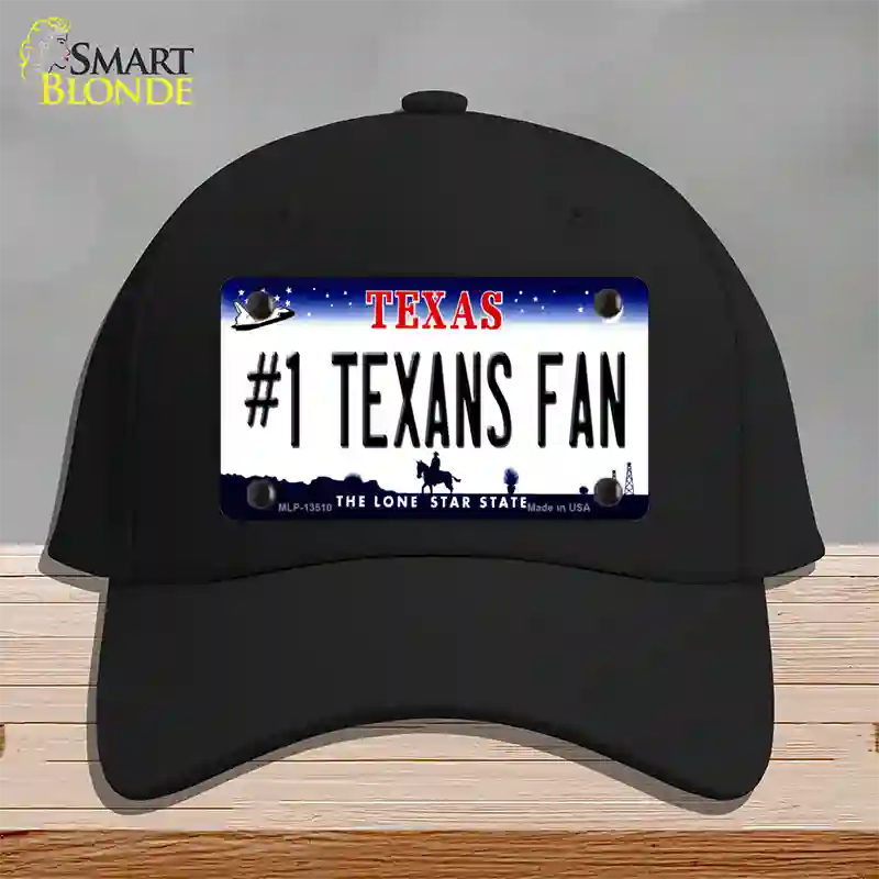 Number 1 Texans Fan Novelty License Plate Hat Tag Cotton / Black