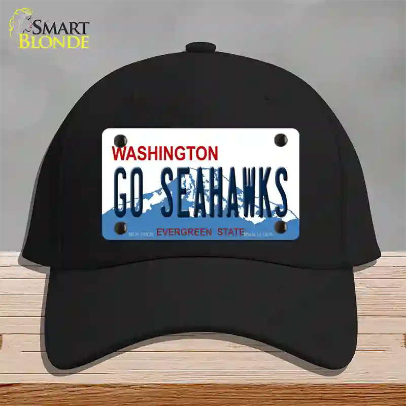 Go Seahawks Novelty License Plate Hat Tag Cotton / Black