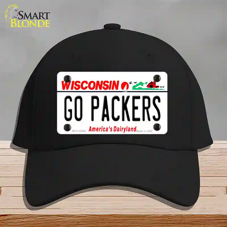 Go Packers Novelty License Plate Hat Tag Cotton / Black