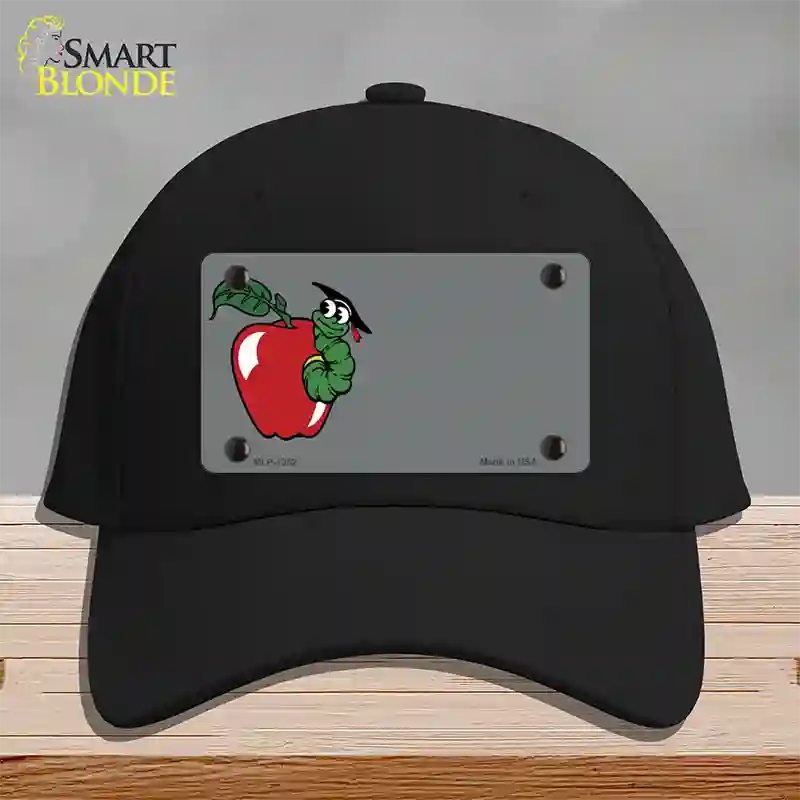 Teacher Apple Offset Novelty License Plate Hat Cotton / Black