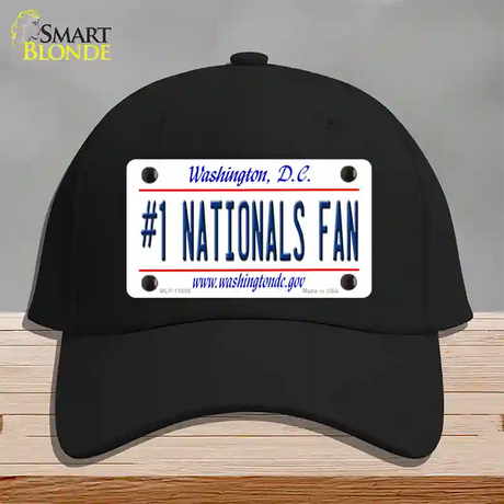 Number 1 Nationals Fan Novelty License Plate Hat Tag Cotton / Black