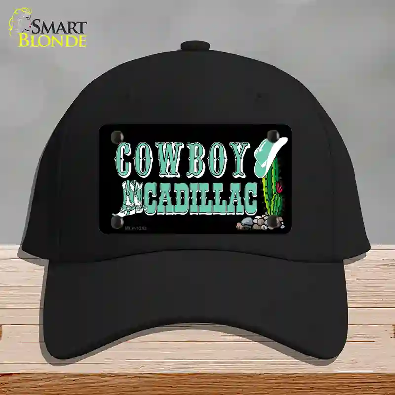 Cowboy Cadillac Novelty License Plate Hat Cotton / Black