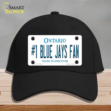 Number 1 Blue Jays Fan Novelty License Plate Hat Tag Cotton / Black