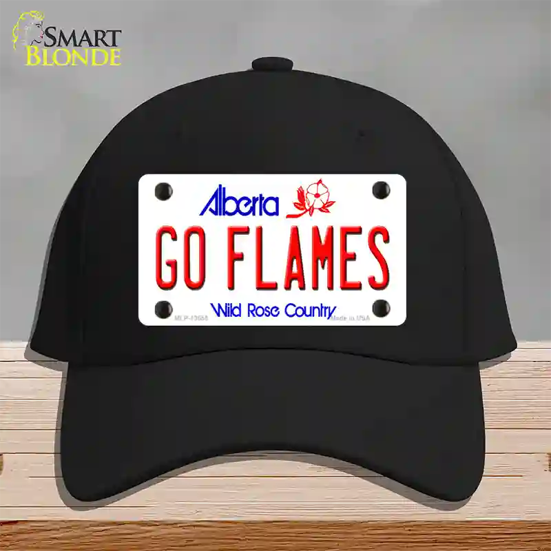 Go Flames Novelty License Plate Hat Tag Cotton / Black