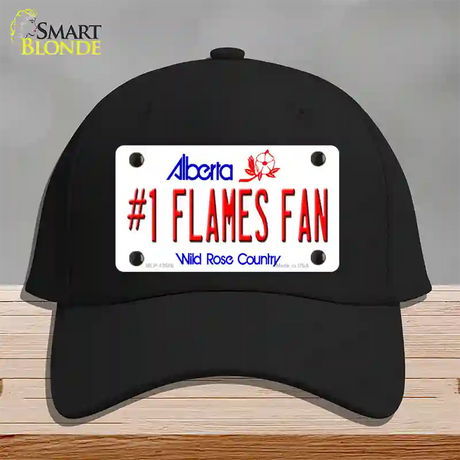 Number 1 Flames Fan Novelty License Plate Hat Tag Cotton / Black