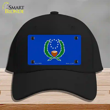 Pohnpei Flag Novelty License Plate Hat Cotton / Black