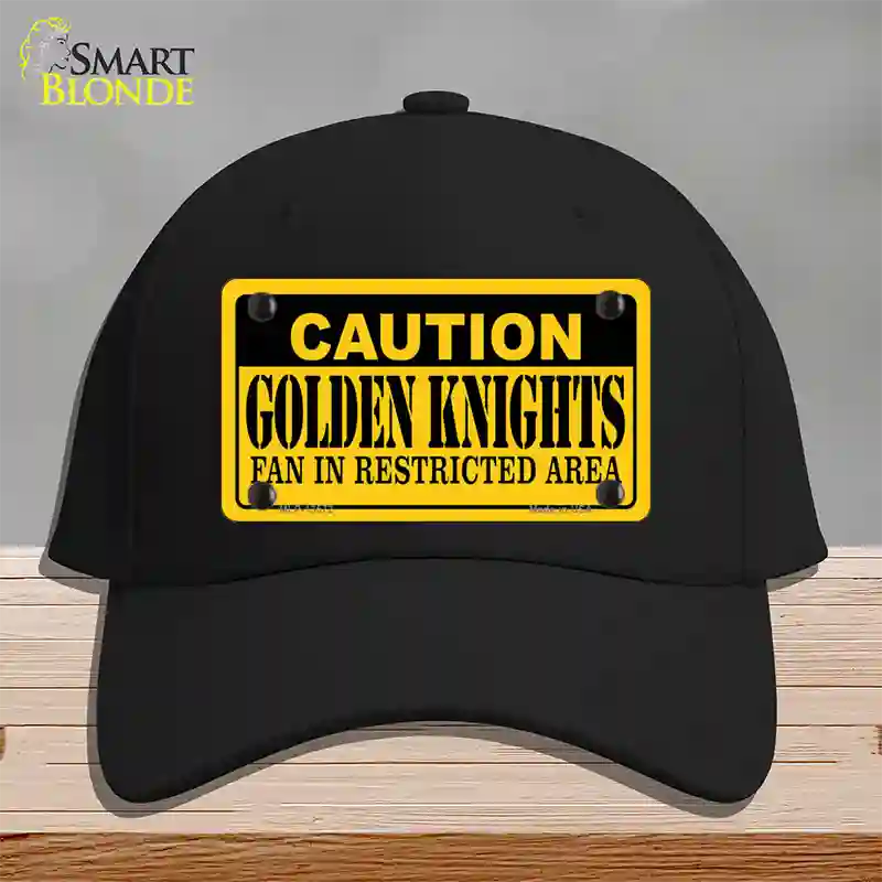 Caution Golden Knights Novelty License Plate Hat Tag Cotton / Black