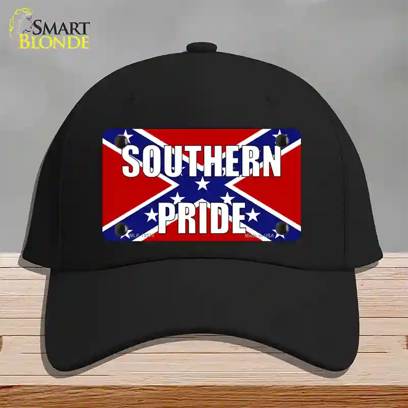 Southern Pride Confederate Novelty License Plate Hat Tag Cotton / Black