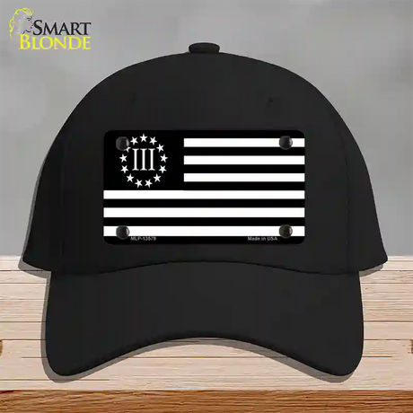 3 Percenter American Flag Novelty License Plate Hat Tag Cotton / Black