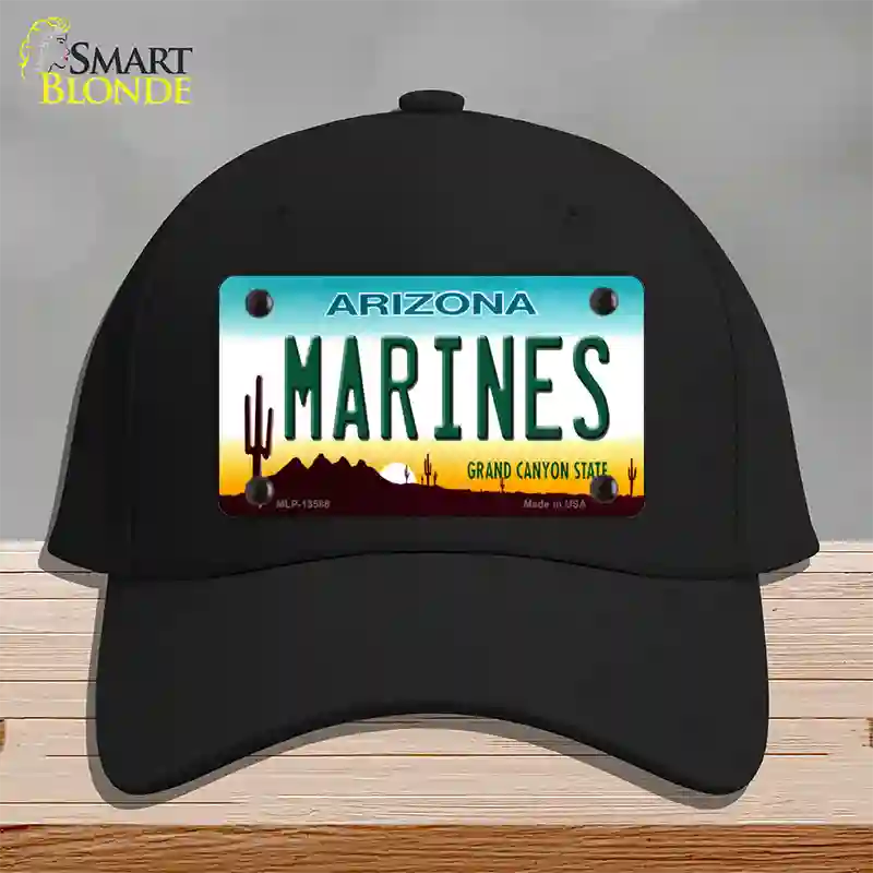 Marines Arizona Novelty License Plate Hat Tag Cotton / Black