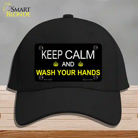 Keep Calm Wash Your Hands Novelty License Plate Hat Tag Cotton / Black