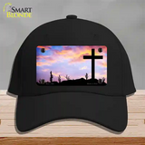 Cross Sunrise Photograph Novelty License Plate Hat Cotton / Black