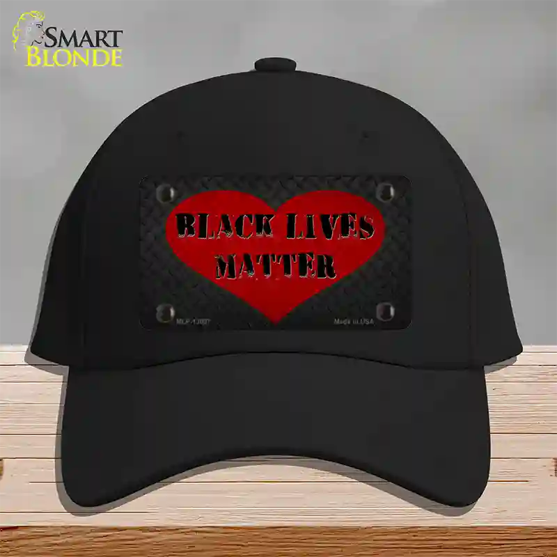 Black Lives Matter Heart Novelty License Plate Hat Tag Cotton / Black