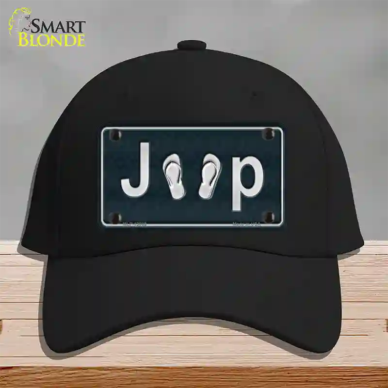 J**P Flipflop Novelty License Plate Hat Tag Cotton / Black