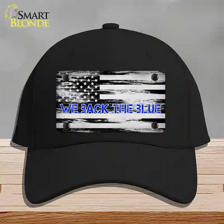 We Back The Blue Novelty License Plate Hat Tag Cotton / Black