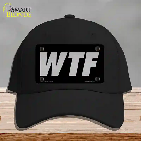 WTF Black Novelty License Plate Hat Tag Cotton / Black