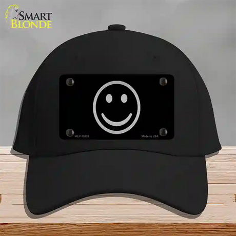 Smiley Black Novelty License Plate Hat Tag Cotton / Black