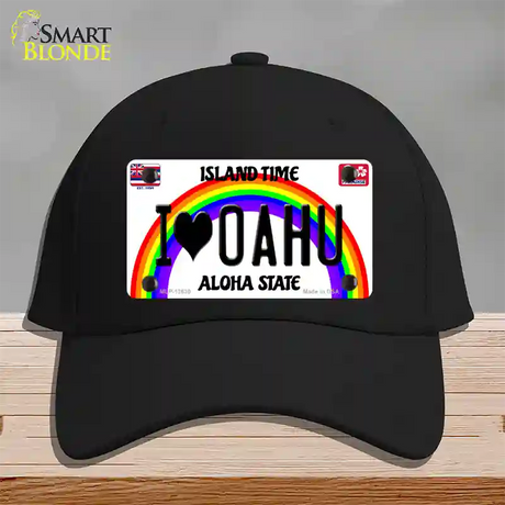 I Heart Oahu Novelty License Plate Hat Tag Cotton / Black