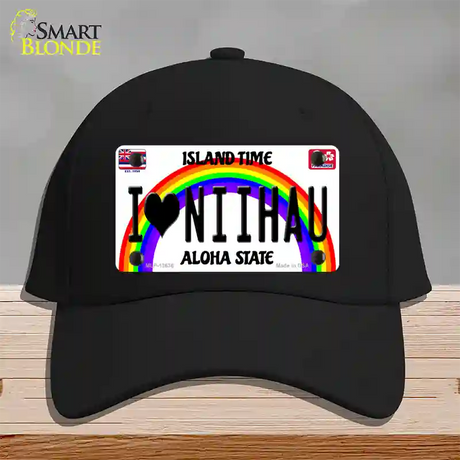 I Heart Niihau Novelty License Plate Hat Tag Cotton / Black