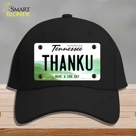 Thank You Novelty License Plate Hat Tag Cotton / Black