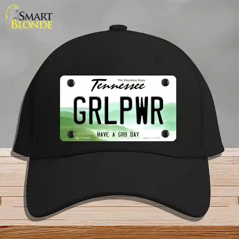 Girl Power Novelty License Plate Hat Tag Cotton / Black