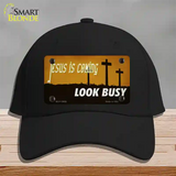 Jesus Is Coming Novelty License Plate Hat Tag Cotton / Black