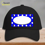 White Royal Blue Polka Dot Center Oval Novelty License Plate Hat Cotton / Black