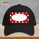 White Red Polka Dot Center Oval Novelty License Plate Hat Cotton / Black