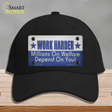 Welfare Depends On You Novelty License Plate Hat Tag Cotton / Black