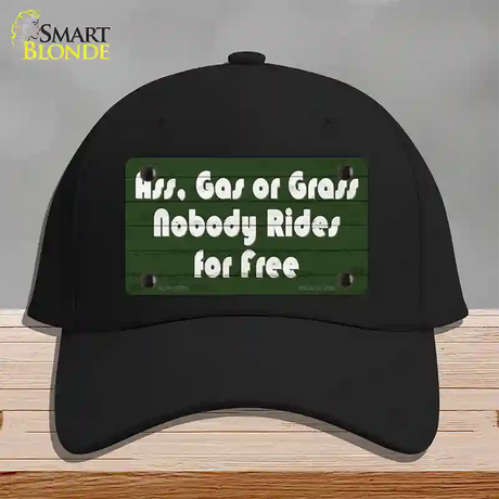 Ass Gas Or Grass Novelty License Plate Hat Tag Cotton / Black