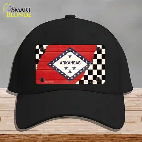 Arkansas Racing Flag Novelty License Plate Hat Tag Cotton / Black