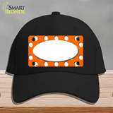 White Orange Polka Dots Center Oval Novelty License Plate Hat Cotton / Black