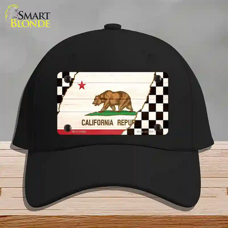 California Racing Flag Novelty License Plate Hat Tag Cotton / Black