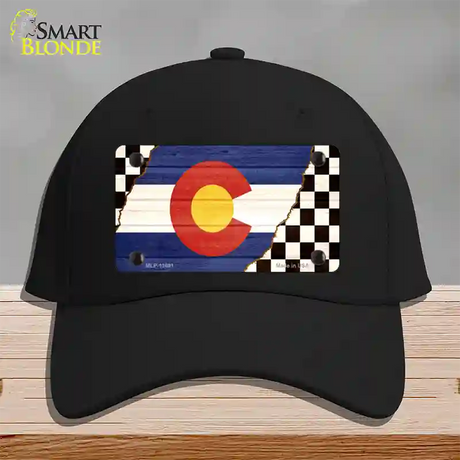 Colorado Racing Flag Novelty License Plate Hat Tag Cotton / Black